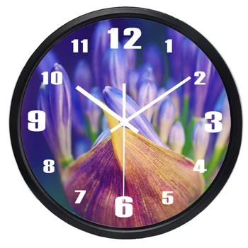 Tulip Gėlių Sieninis Laikrodis Karšto Mados Tylus, Didelis Gyvenamasis Kambarys Realios Foto Sieninis Laikrodis Namų Dekoro