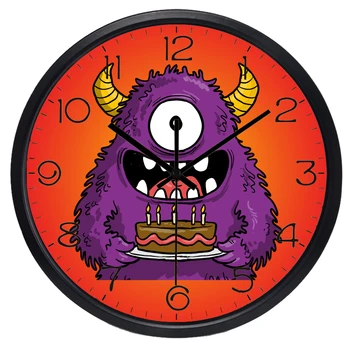 Animacinių Filmų Monokuliariniai Monstras Sieninis Laikrodis, Vaiko Kambarys Mielas Berniukas Laikrodis